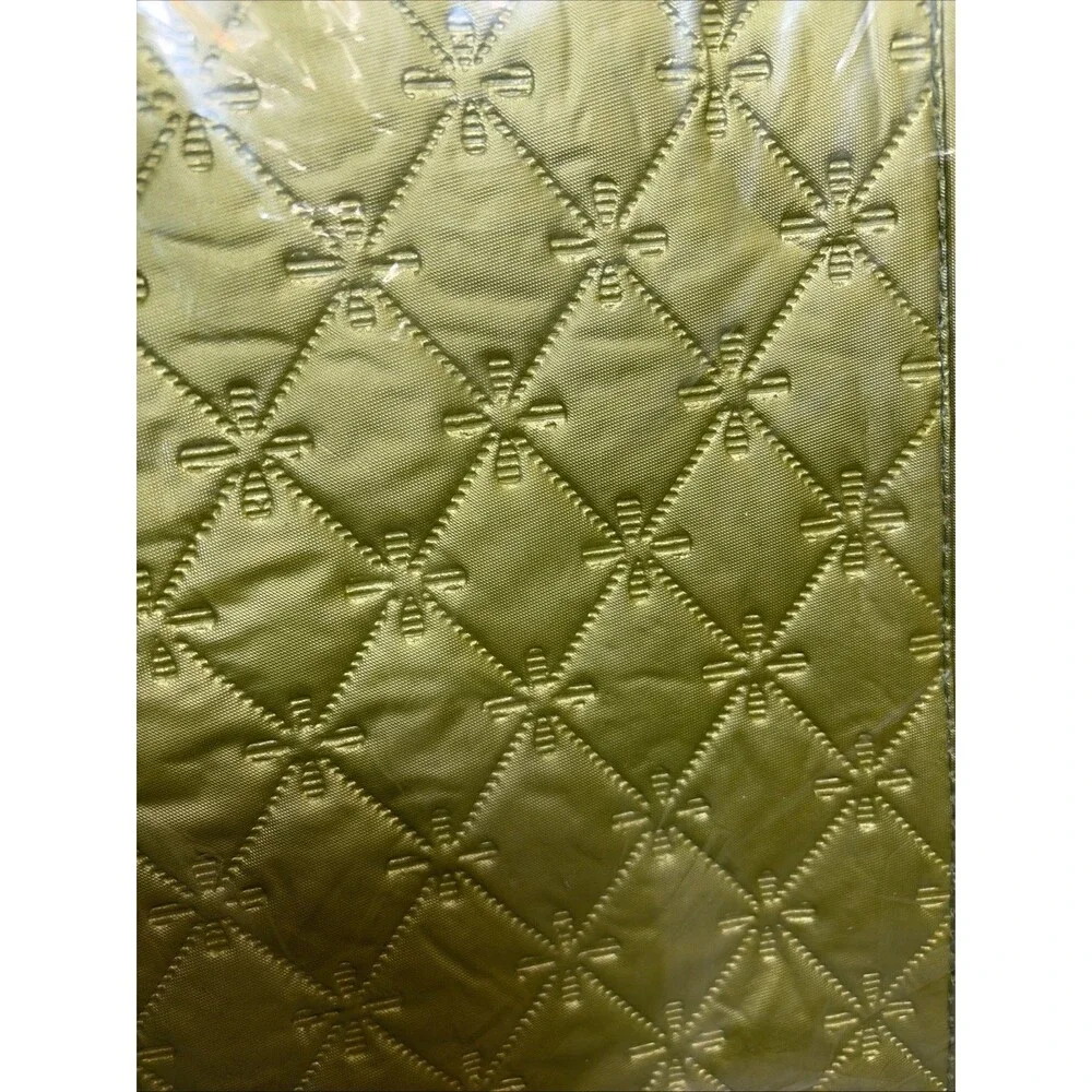 Vtg 1970s NIP Jumbo Dress Quilted Hanging Garment Bag Green Moth Protector